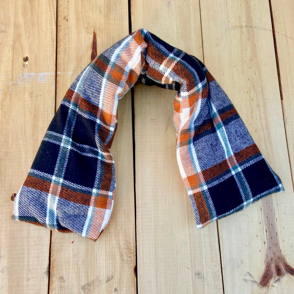 Geeky Plaid Flannel Rice Pack Orange White & Gray