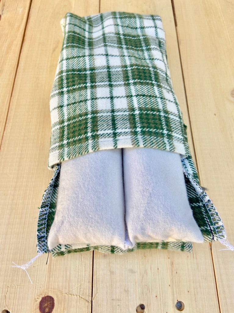 Green Plaid Flannel Rice Pack