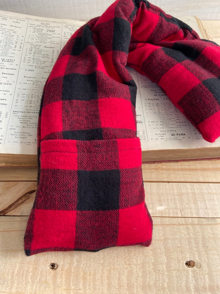 Red & Black Buffalo Plaid Flannel Rice Pack