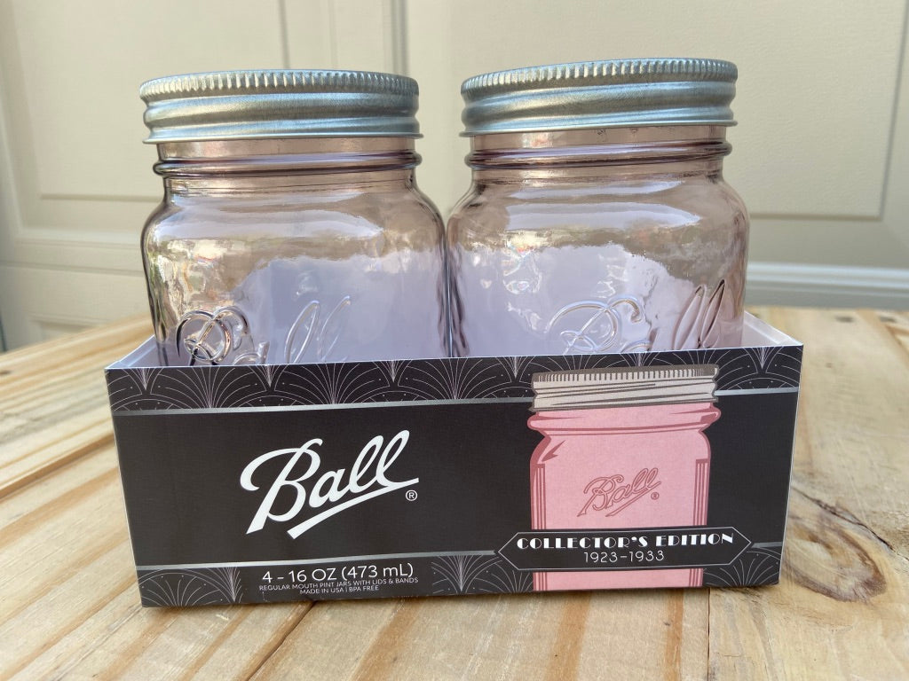 Ball 16 Oz. Pint Regular Mouth Vintage Pink Jar (4-Count) - Triple