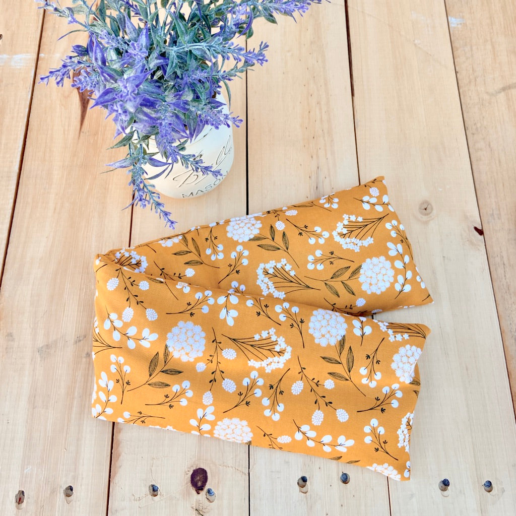 Cottonwood Flowers on Mustard Print Microwave Heat Pack