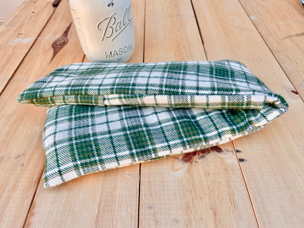 Green Plaid Flannel Rice Pack