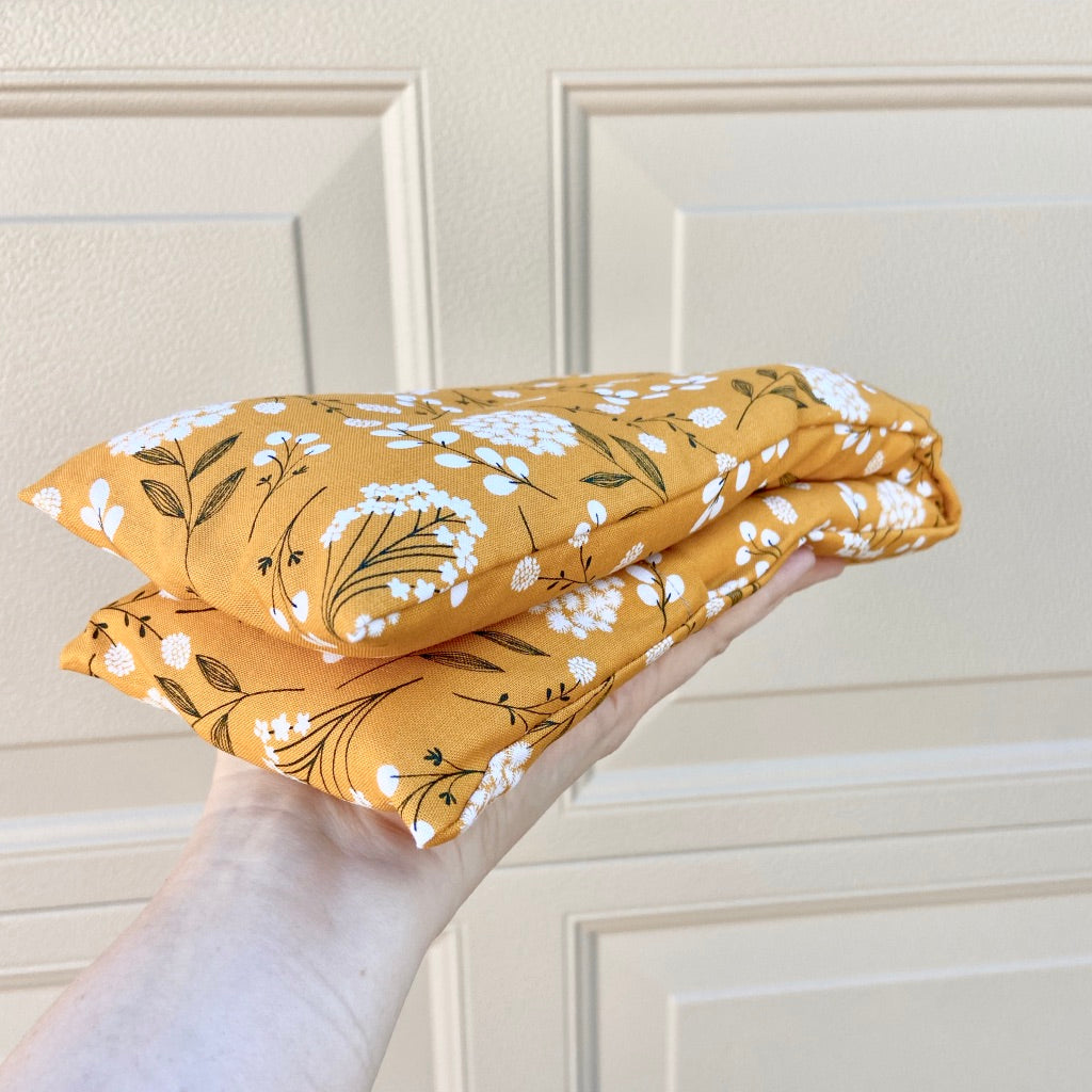 Cottonwood Flowers on Mustard Print Microwave Heat Pack