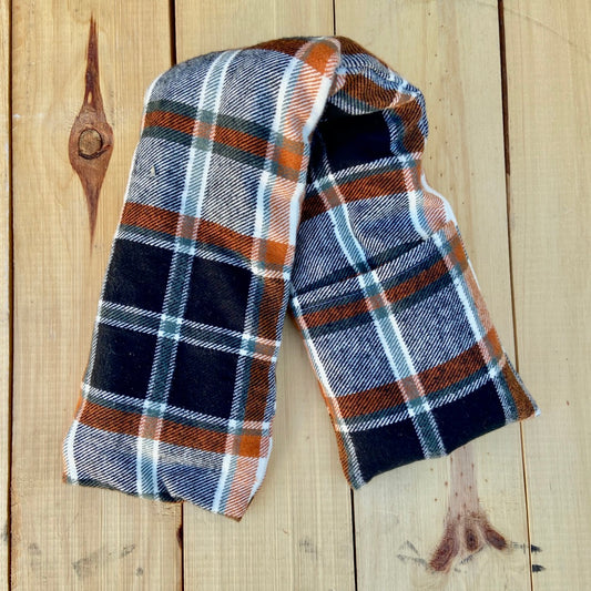 Geeky Plaid Flannel Rice Pack Orange White & Gray