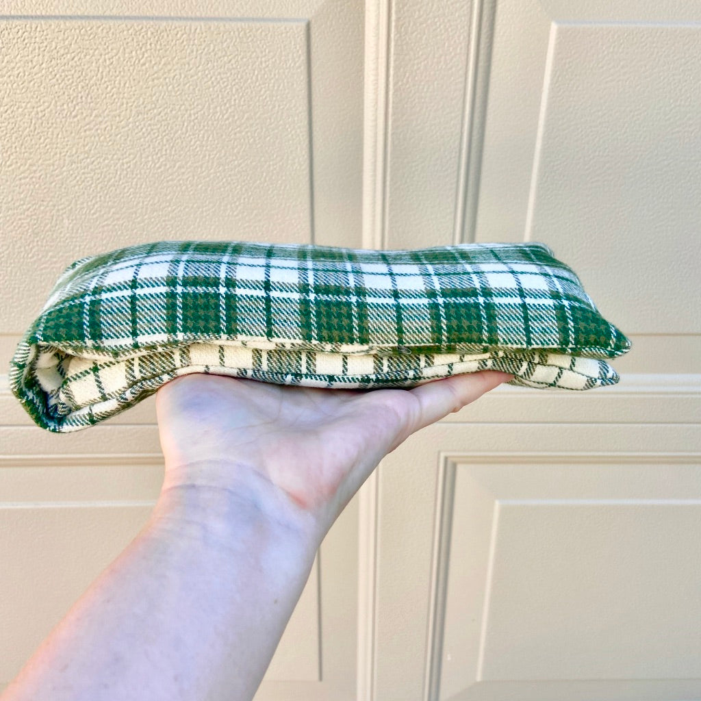 Green Plaid Flannel Rice Pack