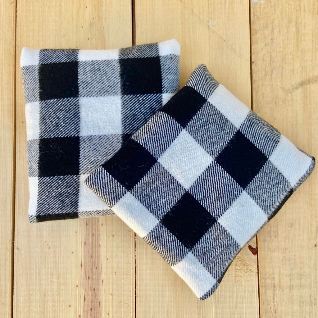 Black & White Buffalo Plaid Rice Pack