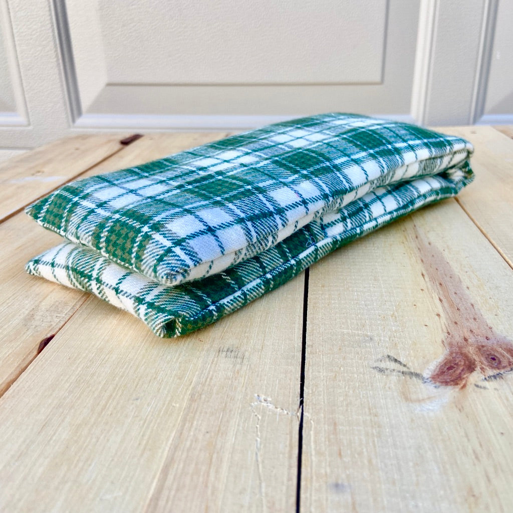 Green Plaid Flannel Rice Pack